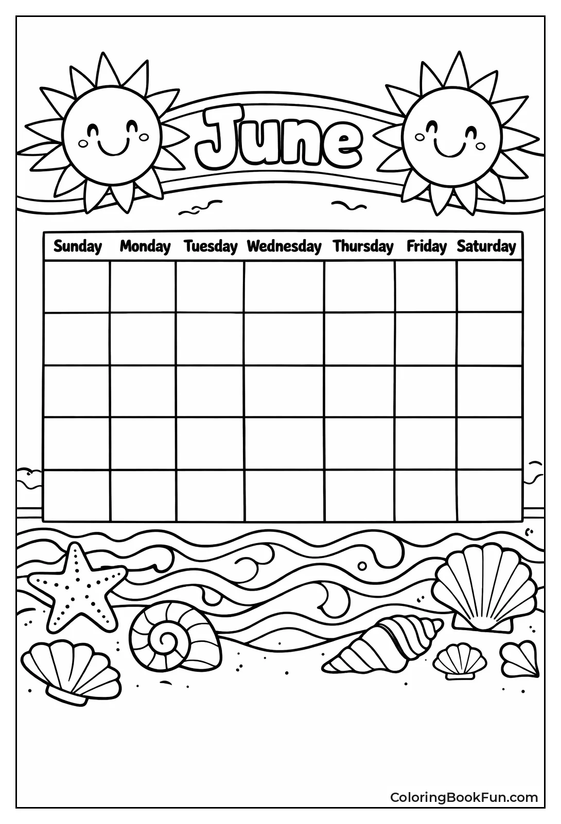 Sunny June Beach with Seashells