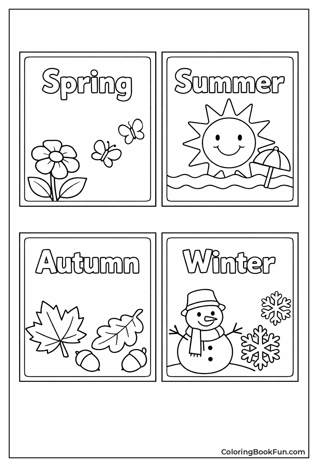 Cut-Out Cards for Four Seasons