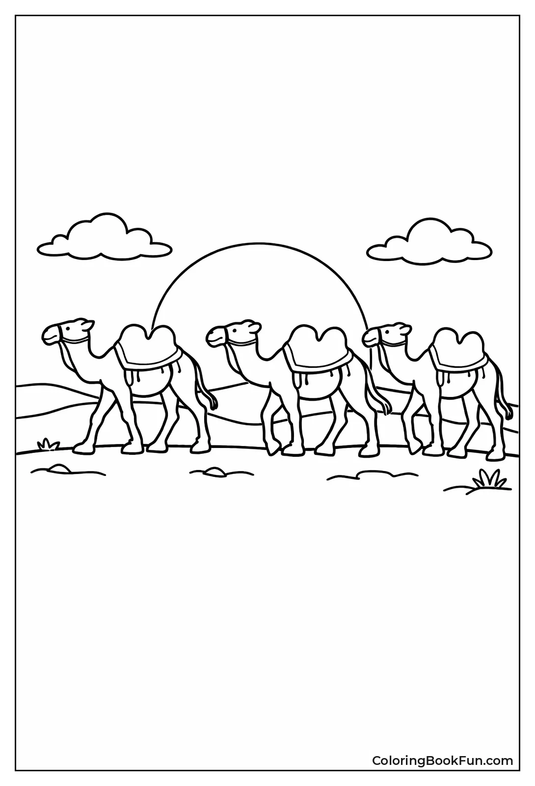 Caravan Silhouette against Sun