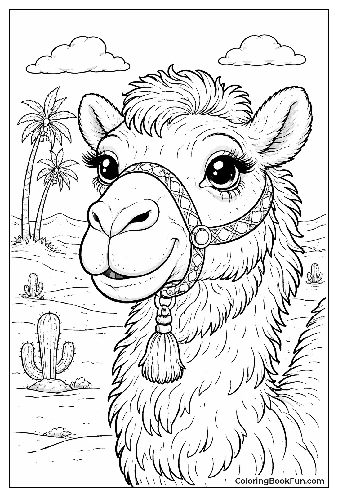 Detailed Camel Face Portrait