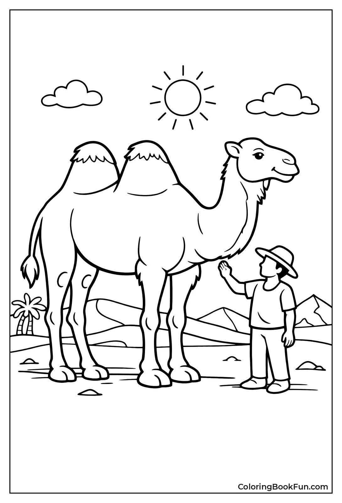 Camel Next to Human