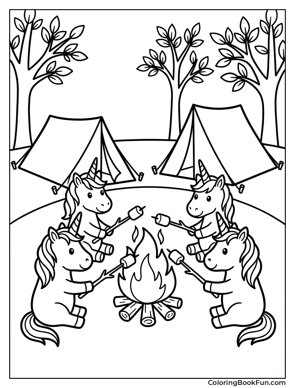 Unicorns Roasting Marshmallows
