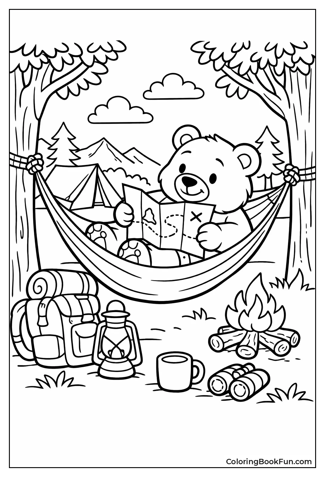 Bear Relaxes in Hammock