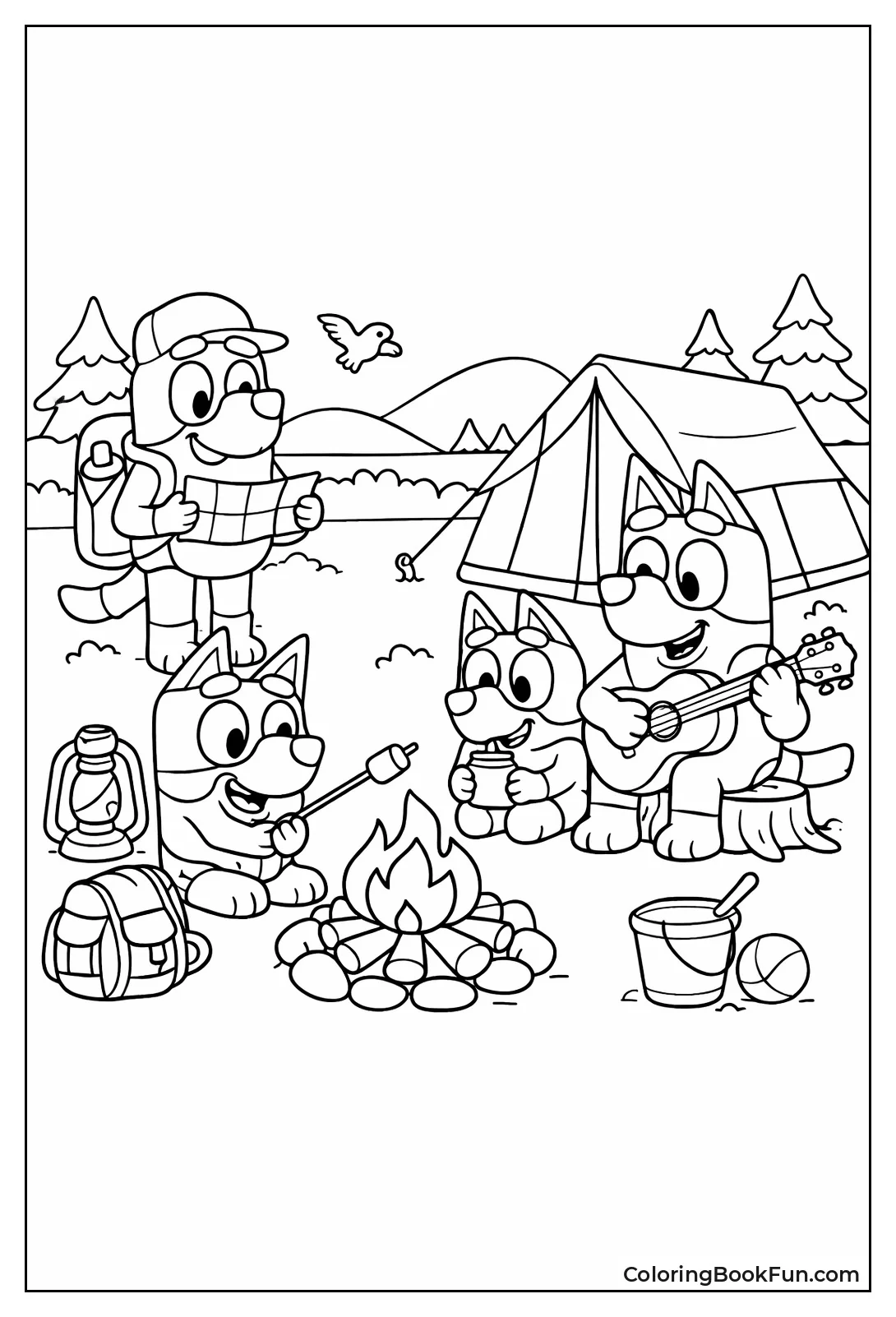 Bluey Family Camps Out