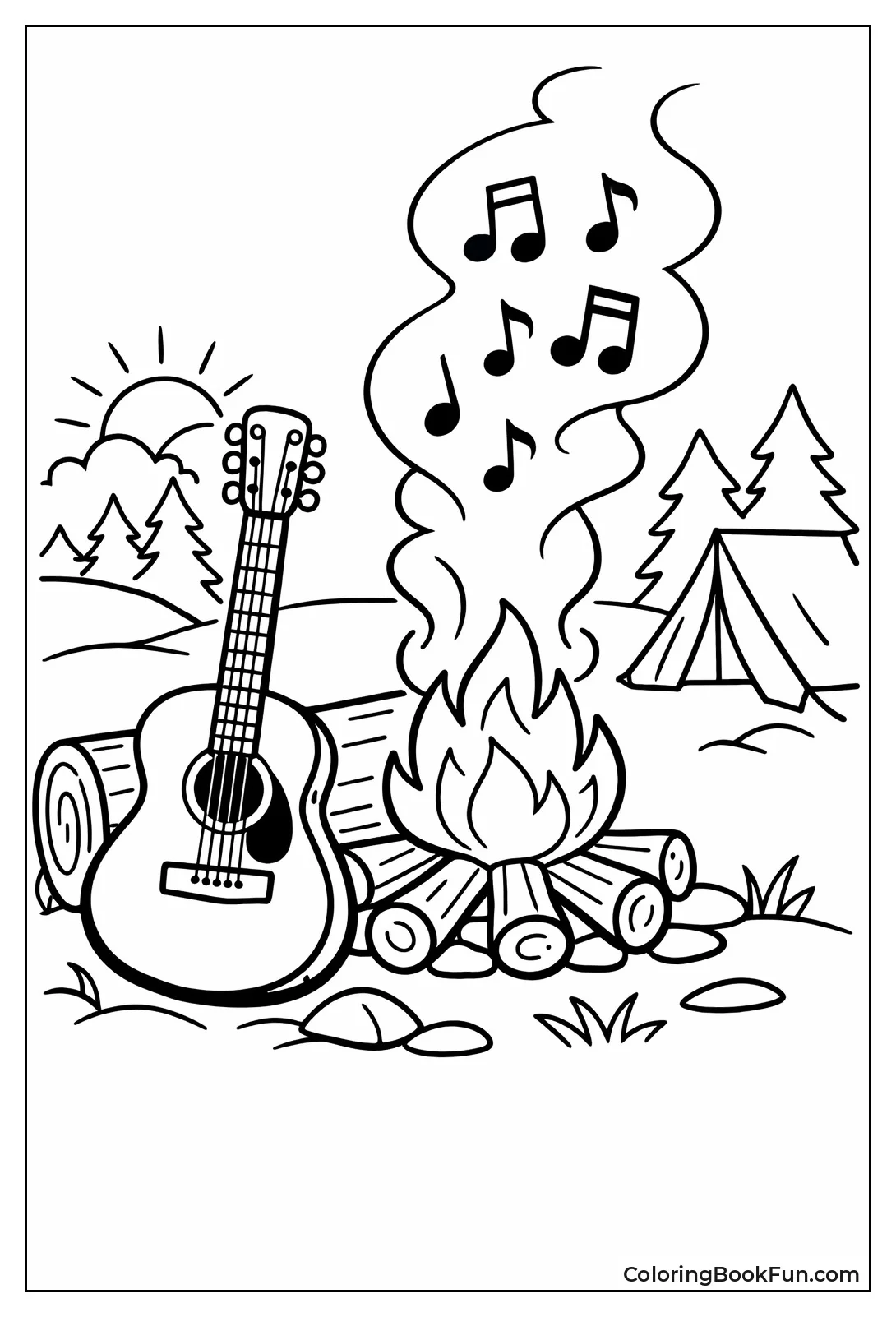 Guitar by Campfire Smoke