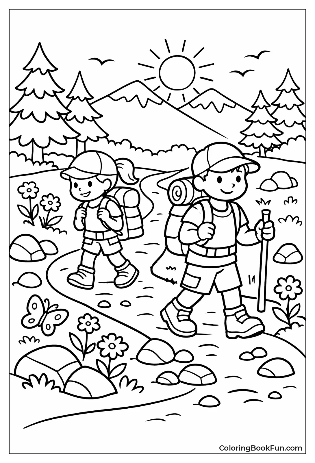 Hikers Walk Forest Trail