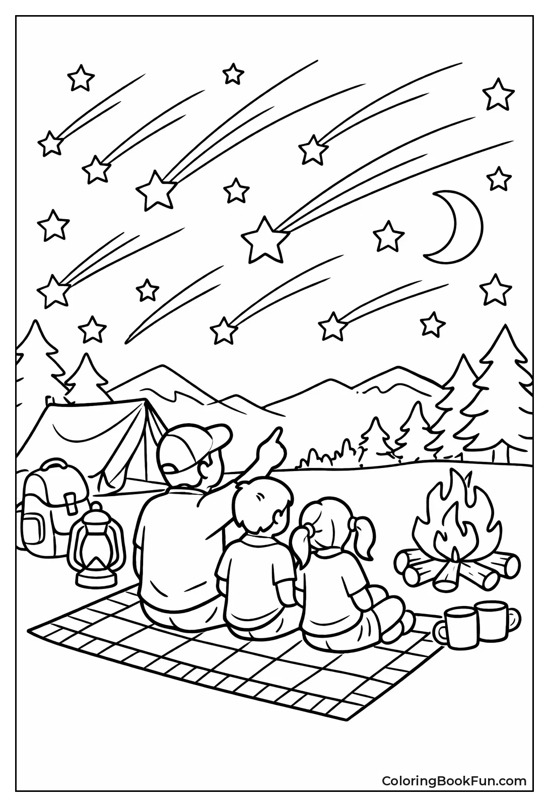 Family Watches Meteor Shower