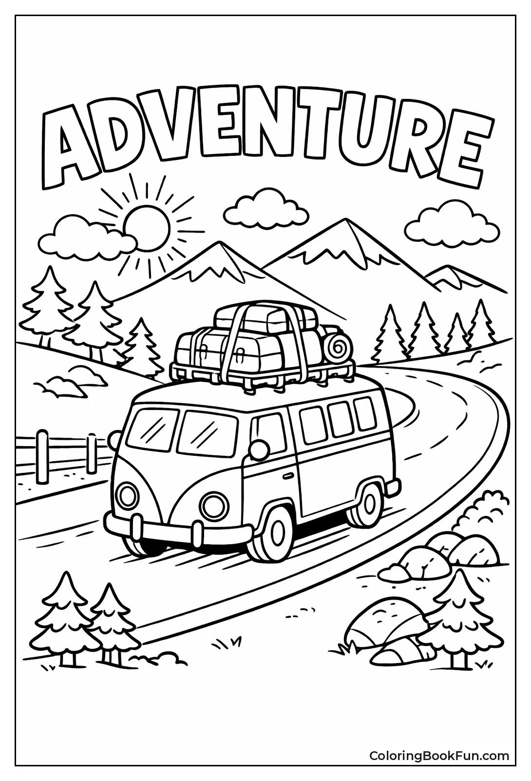 Vintage RV on Mountain Road