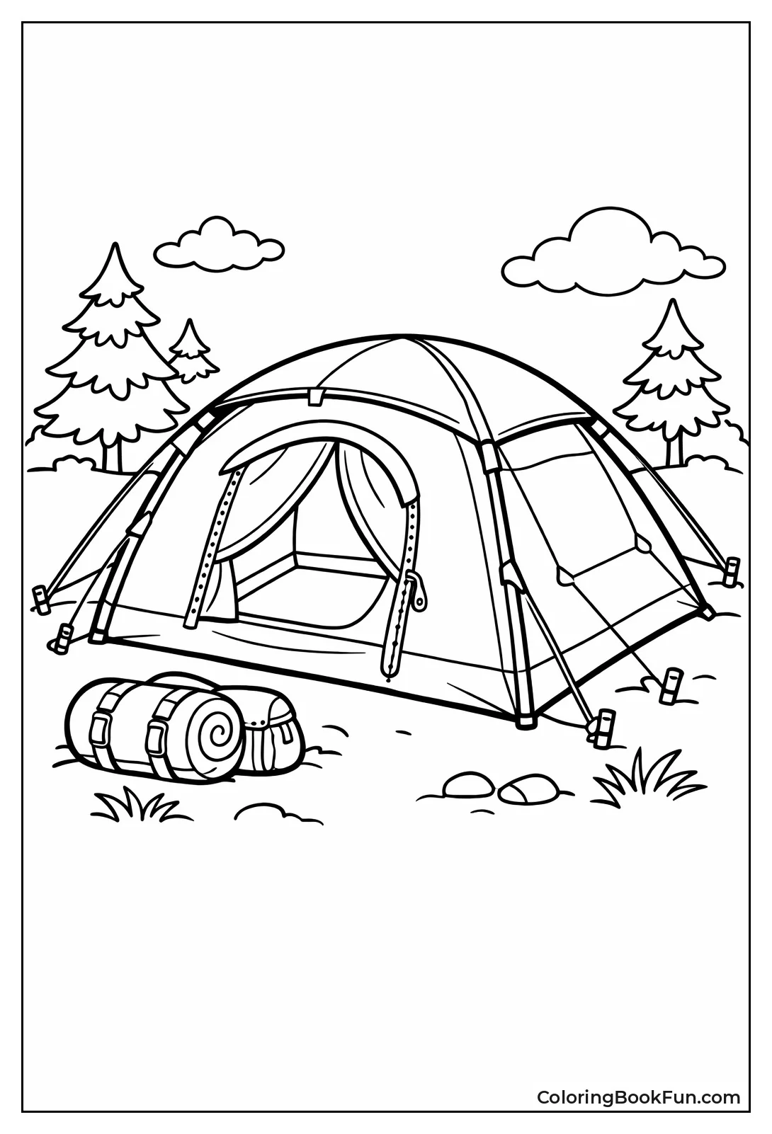 Detailed Dome Tent Close-Up