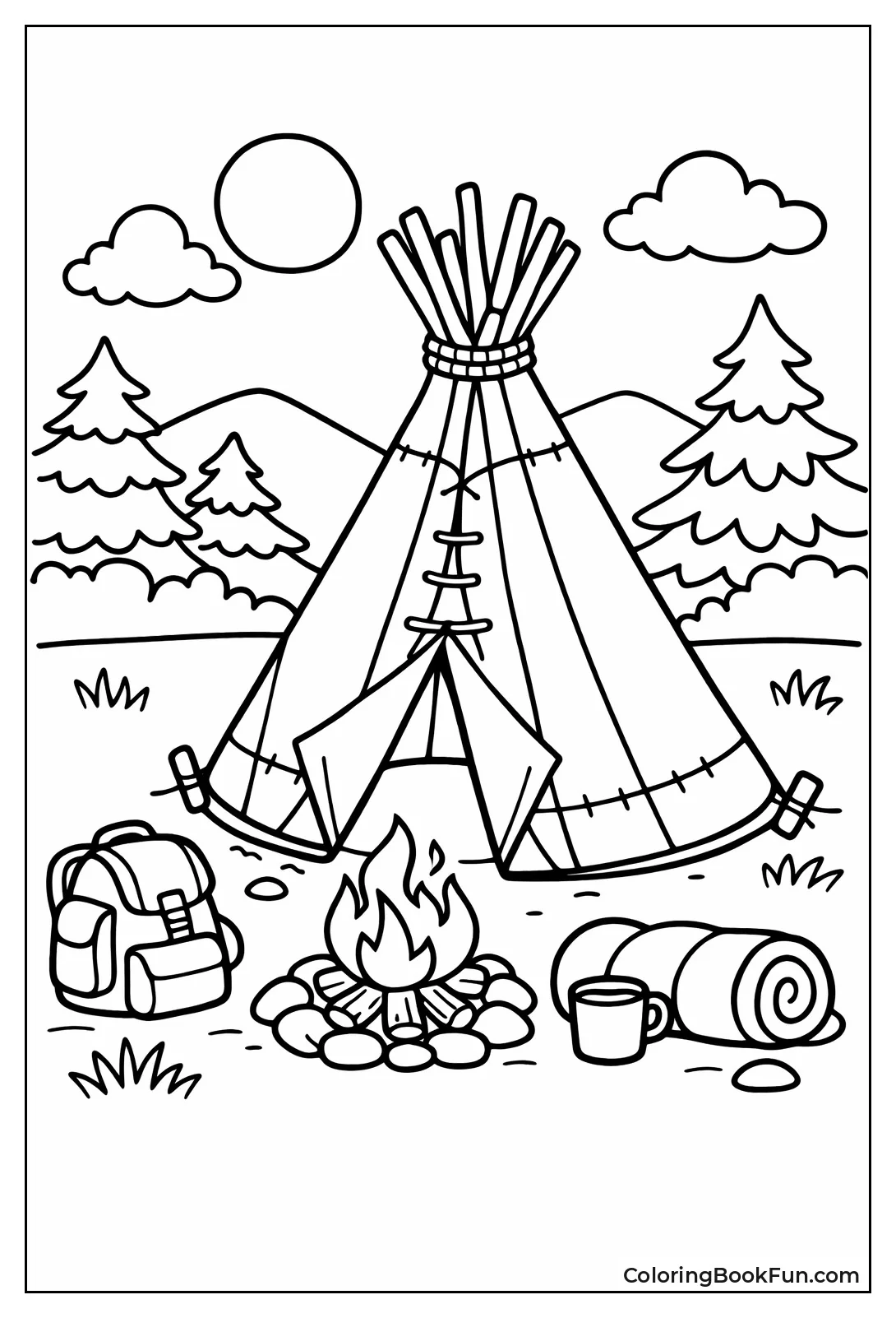 Wilderness Teepee in Forest