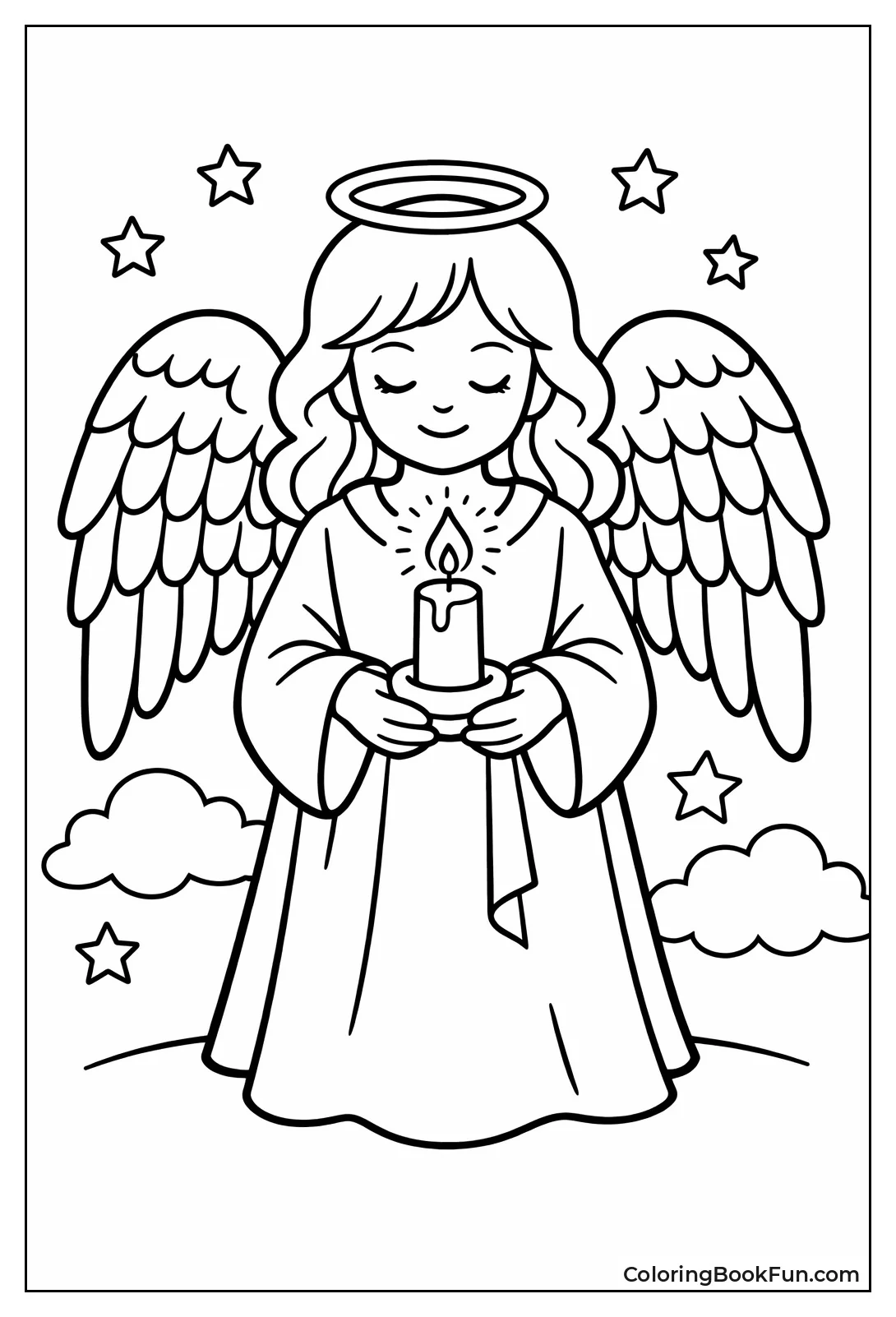 Angel Holds Glowing Candle