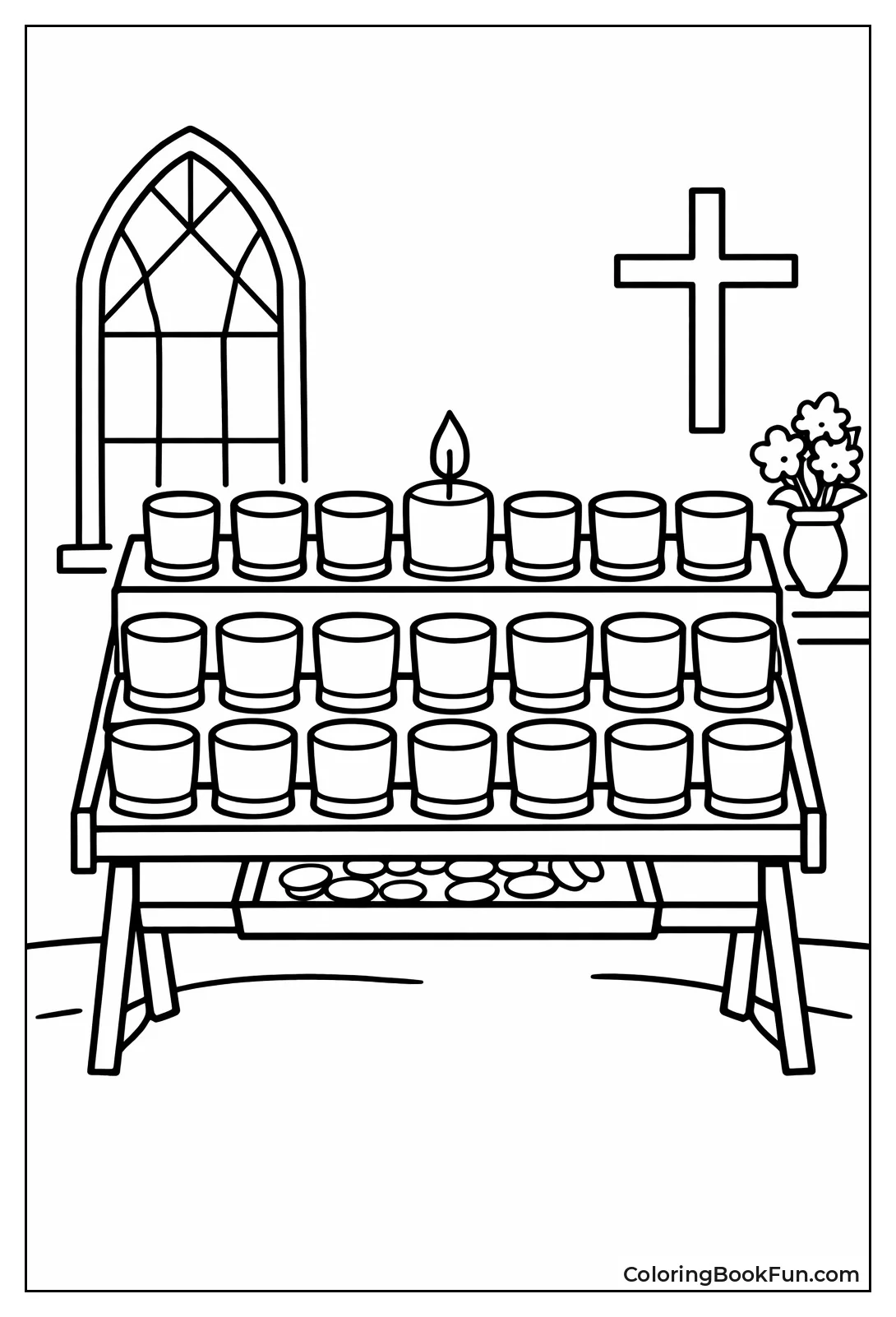 Church Rack of Votive Candles
