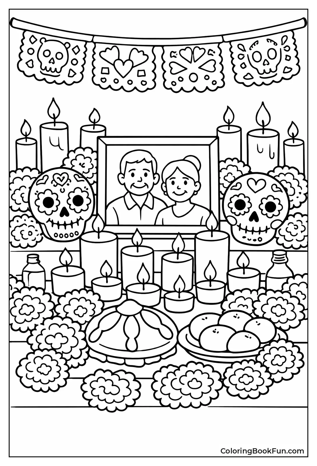 Altar with Marigolds and Candles