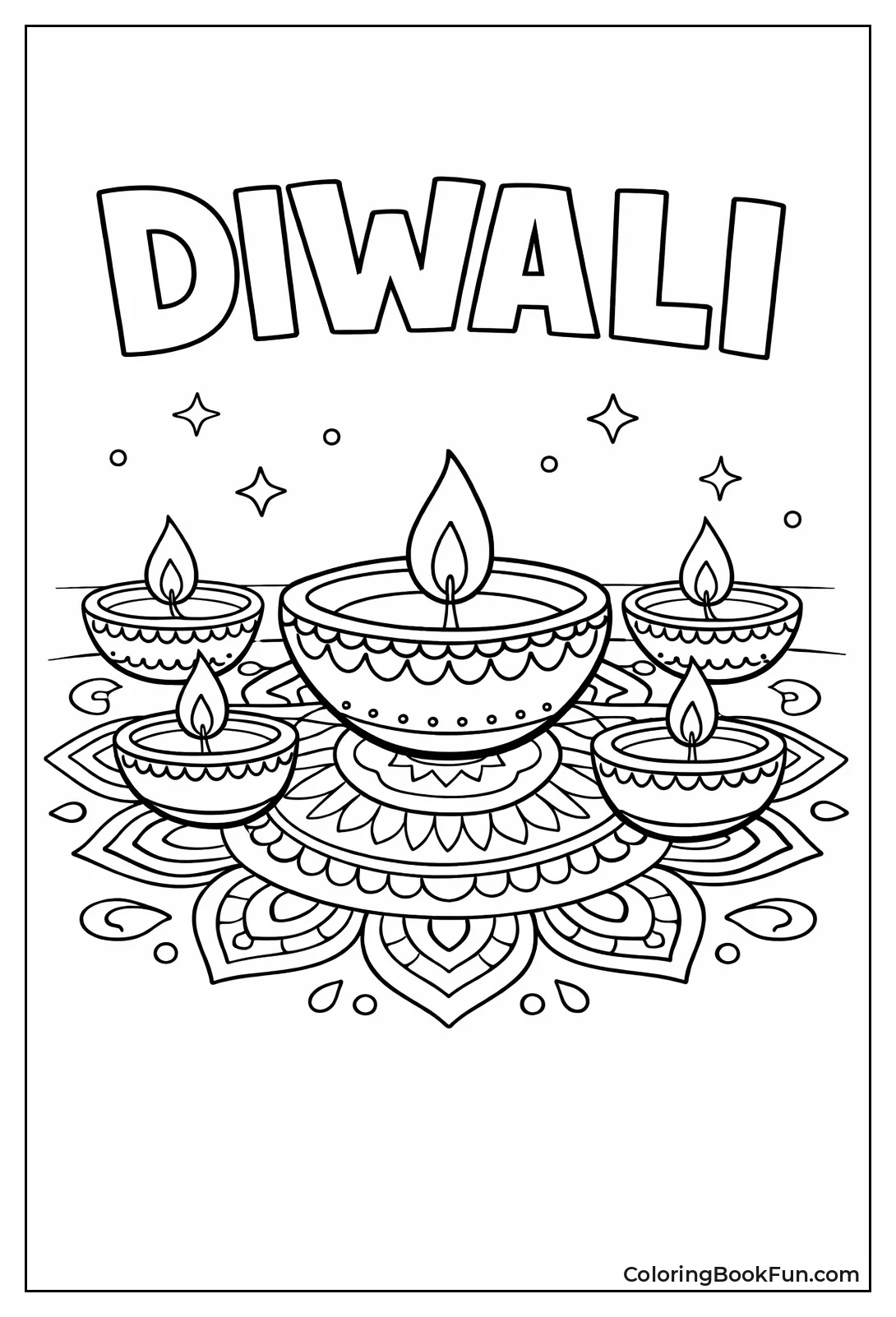 Diyas in Rangoli Pattern Glow