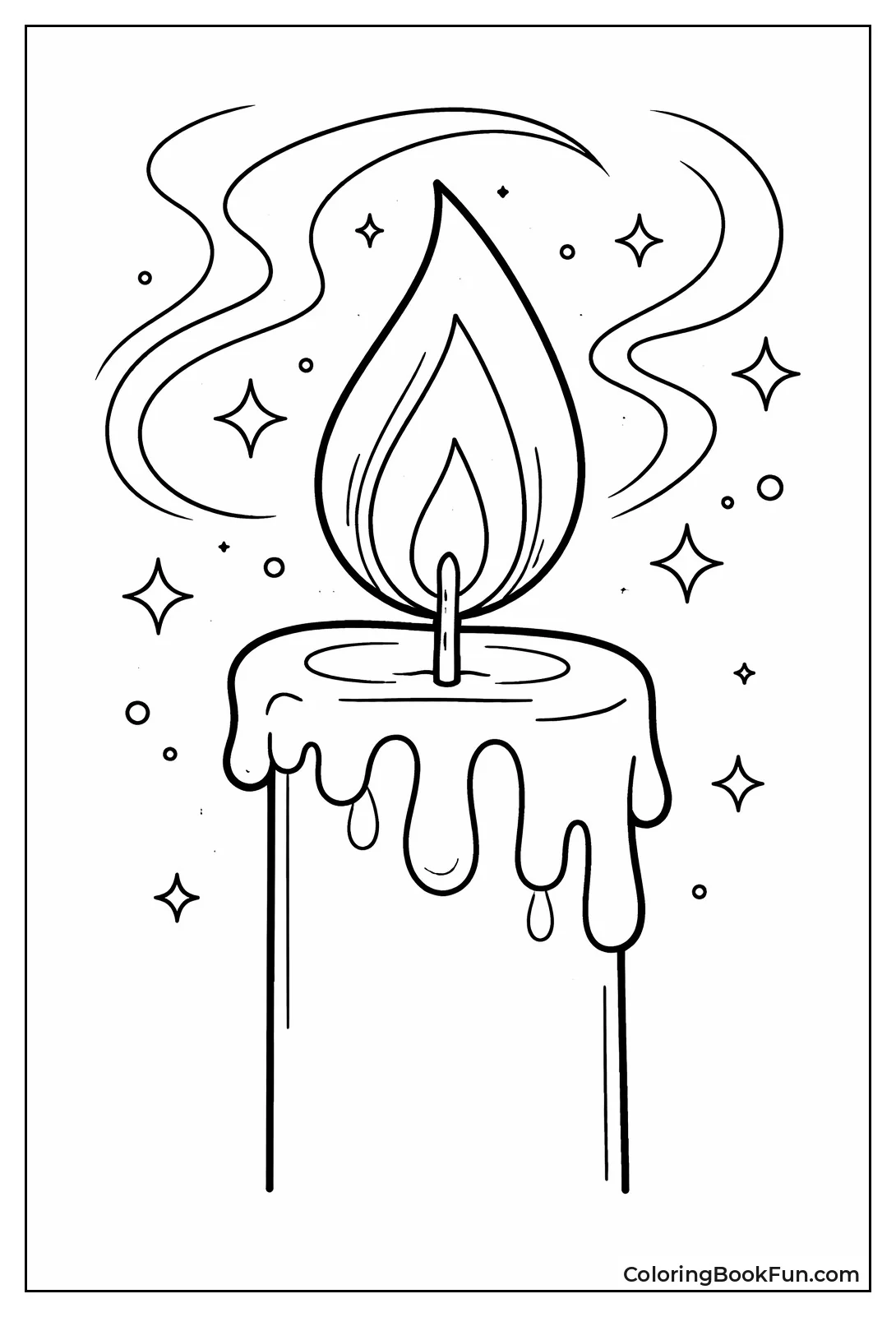 Closeup Flickering Candle Flame Wisps