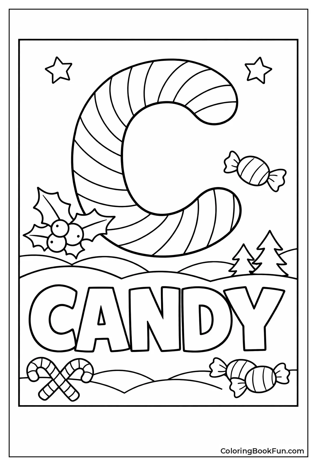 Candy Cane Letter C