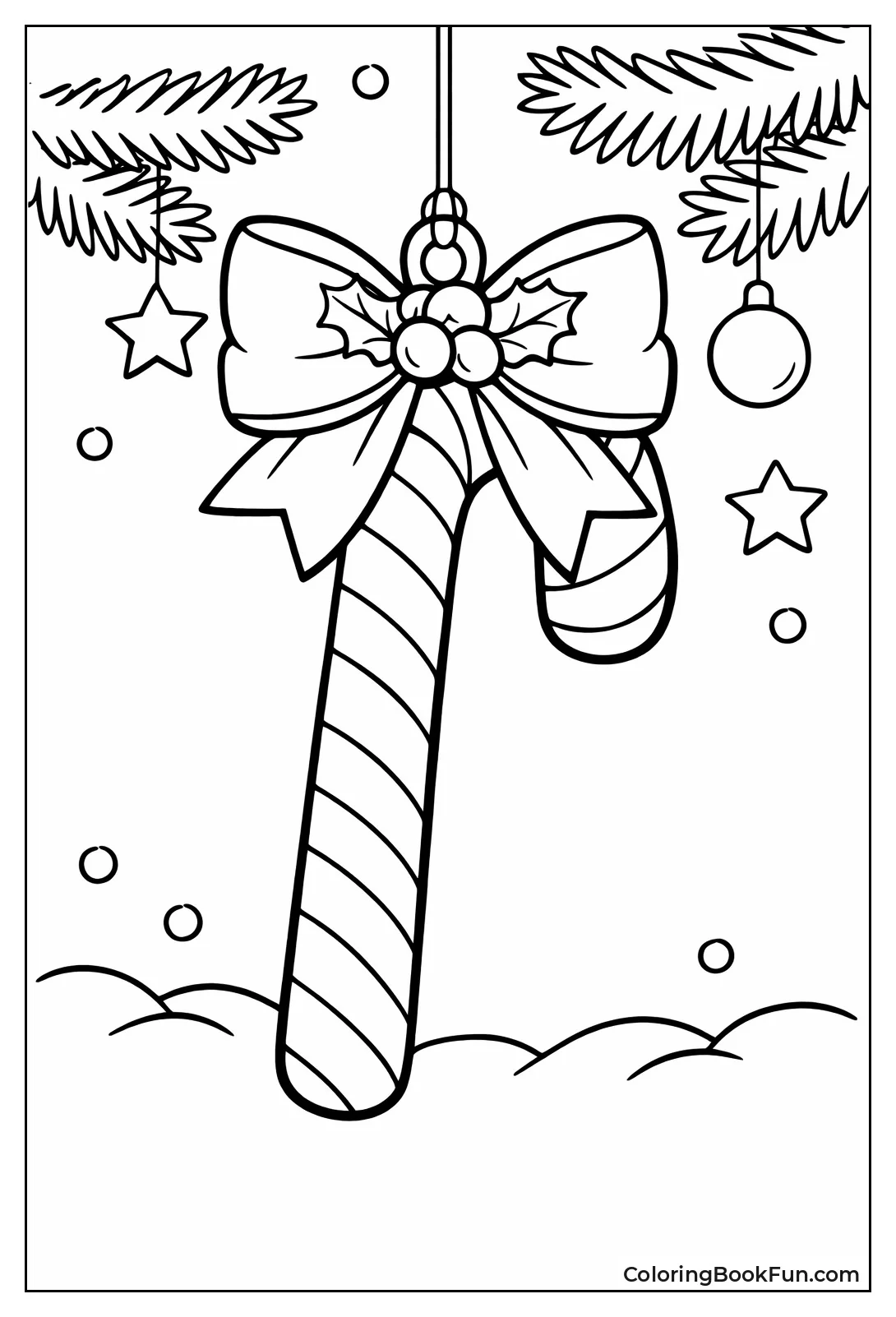 Candy Cane with Fancy Bow