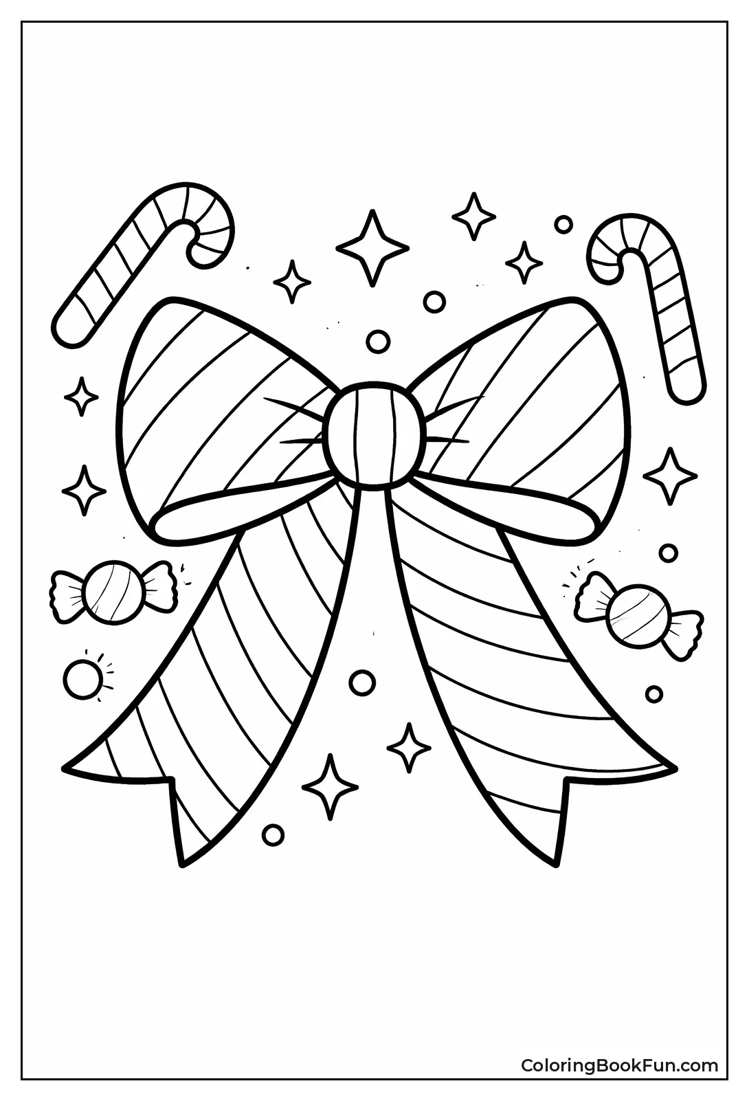 Striped Candy Cane Bow