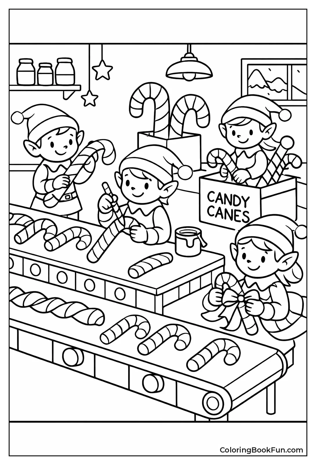 Elves Making Candy Canes