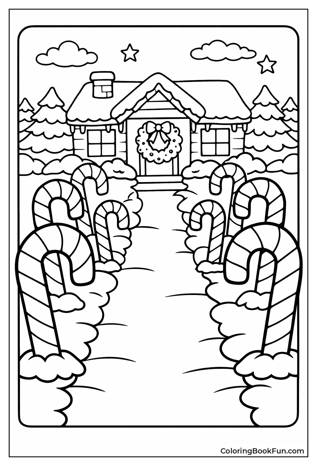 Snowy Candy Cane Lane