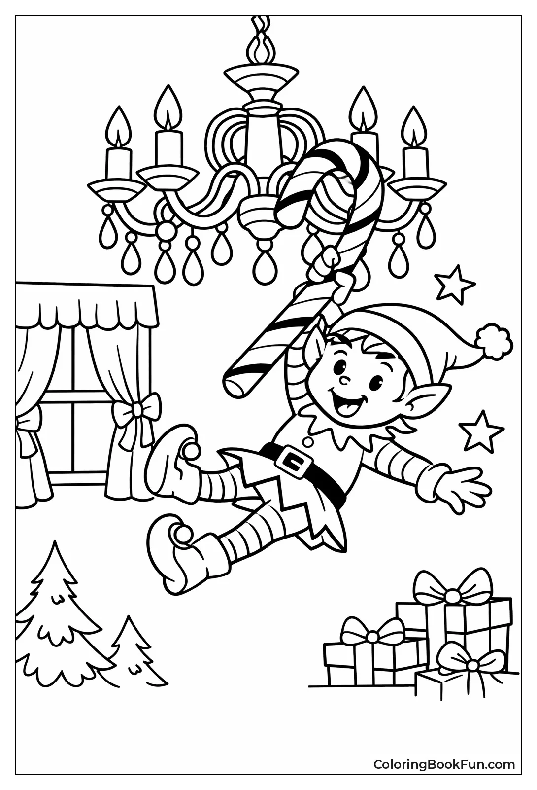 Elf Swings on Candy Cane