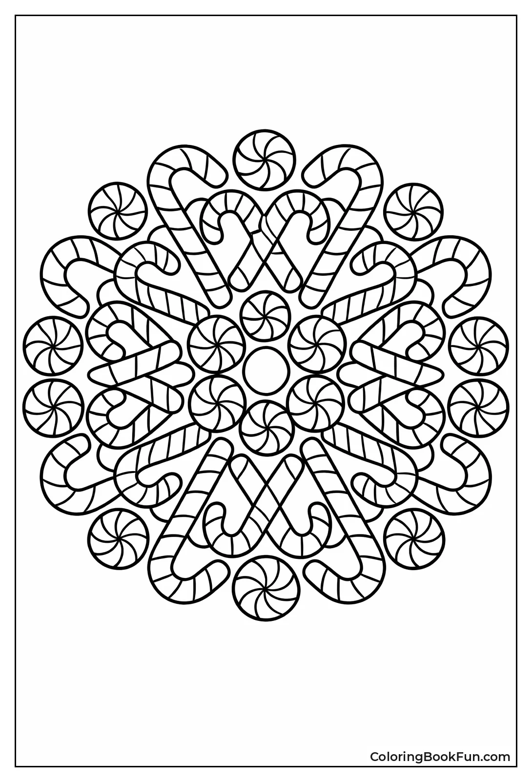 Peppermint Candy Cane Mandala