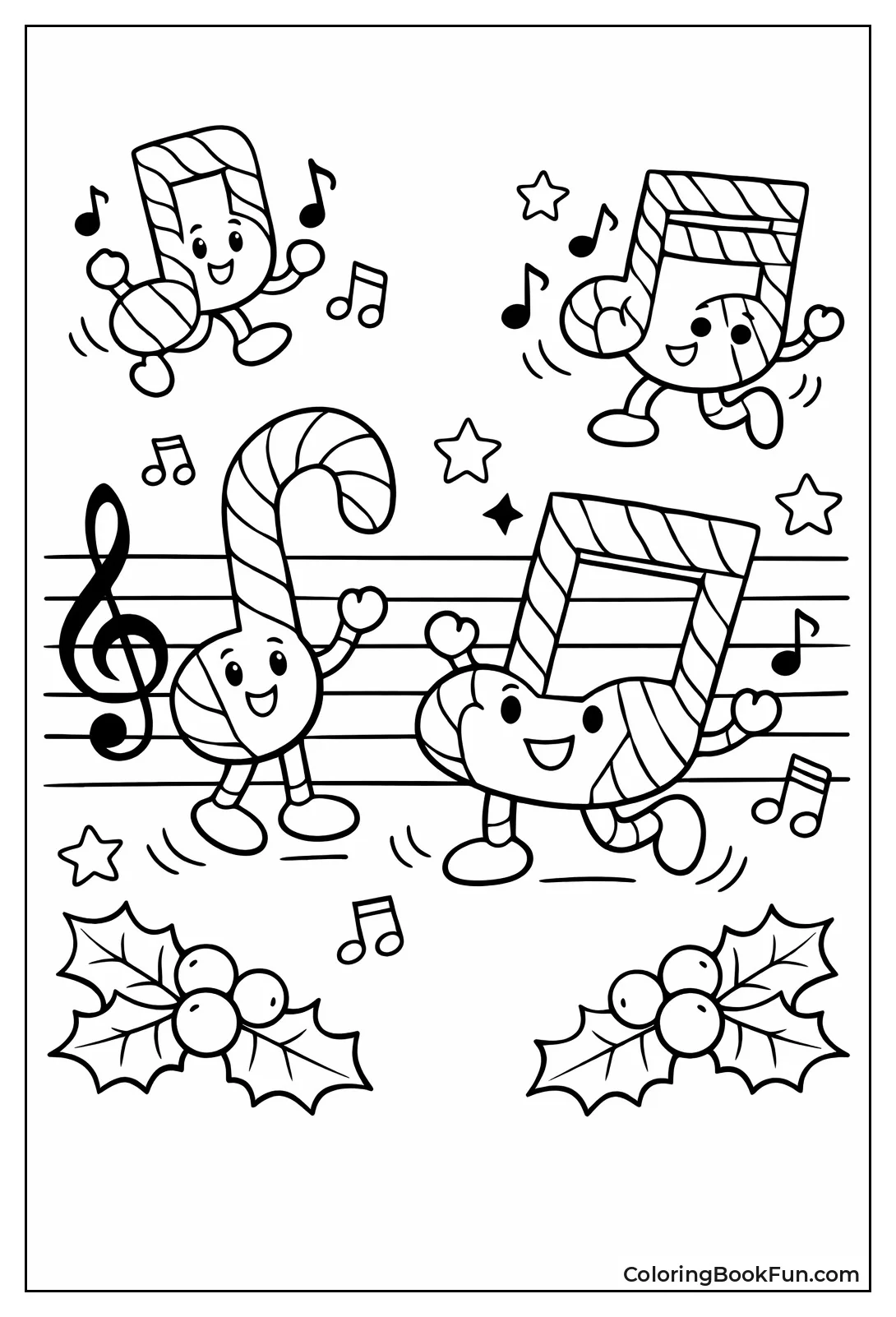 Candy Canes as Music Notes