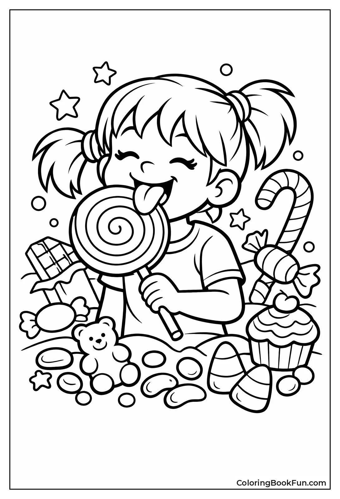 Kid Licking Huge Lollipop