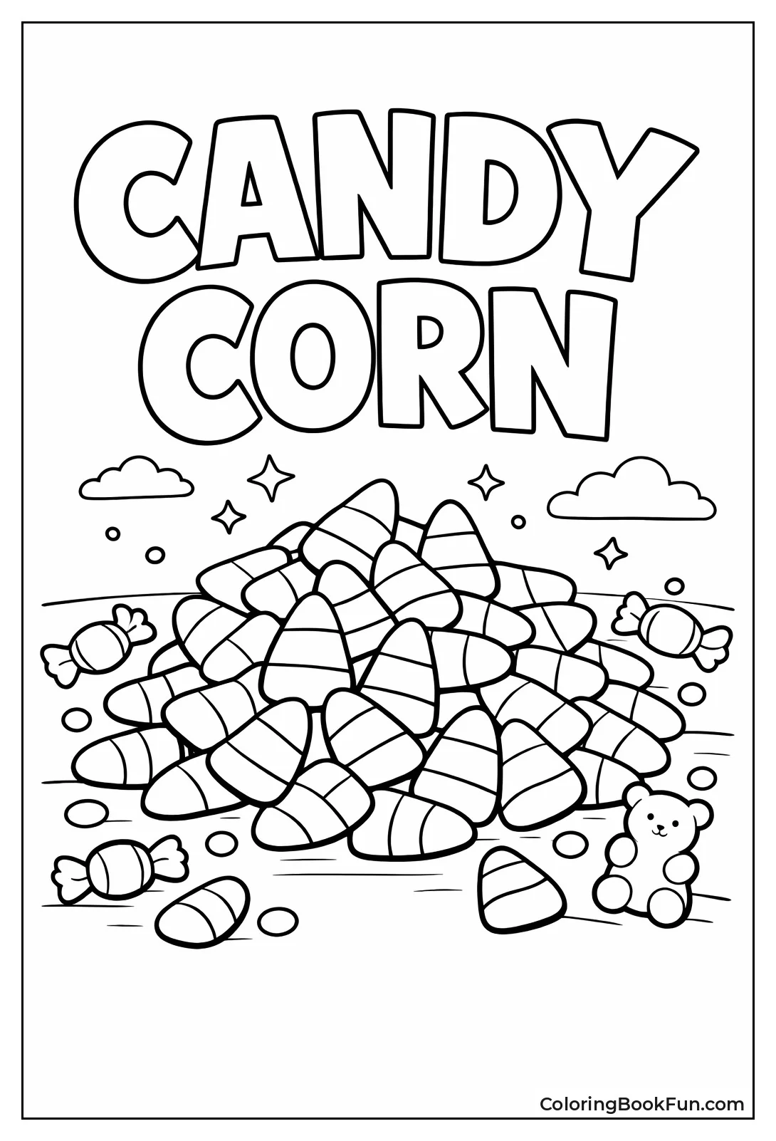 Pile of Tri-Color Candy Corn