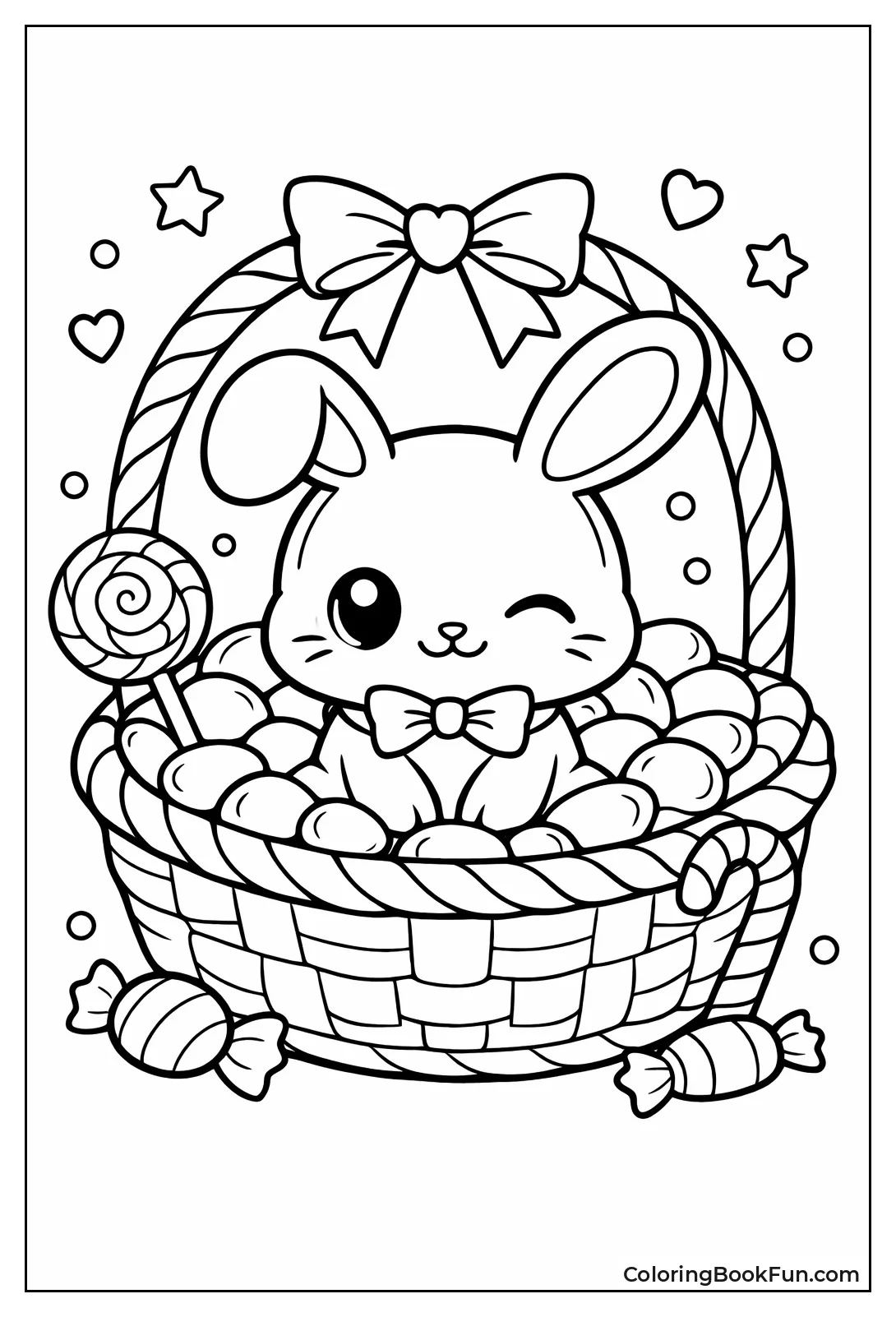 Winking Chocolate Bunny Basket
