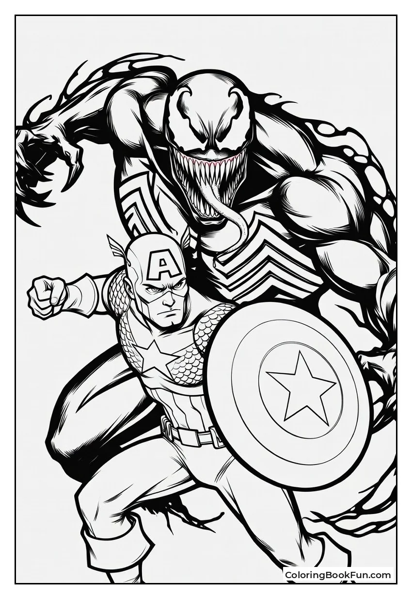 Captain America Shields from Venom