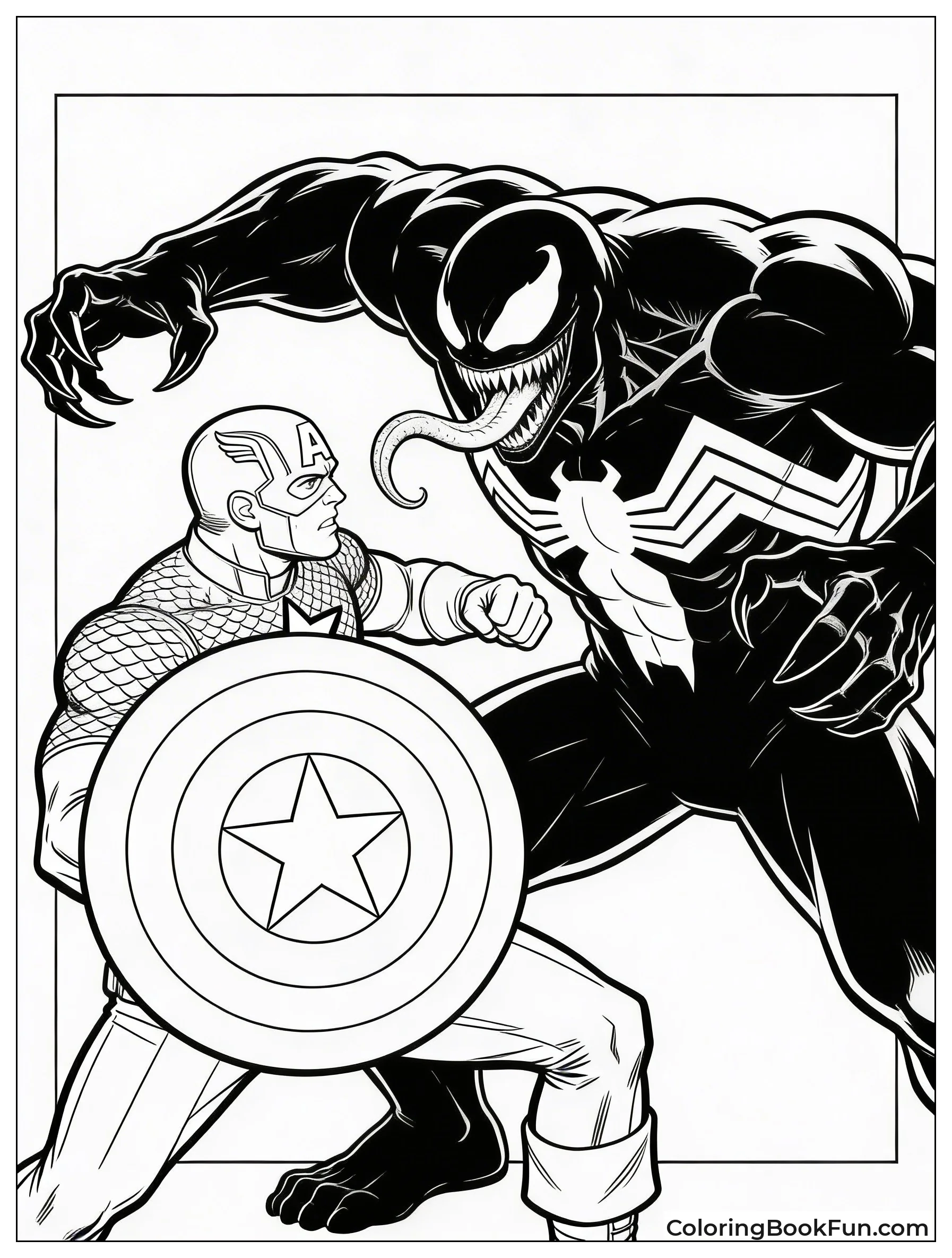Captain America Shields from Venom