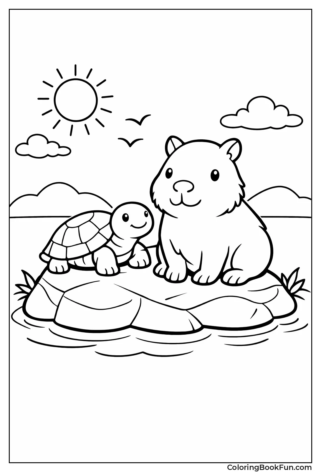 Capybara with River Turtle