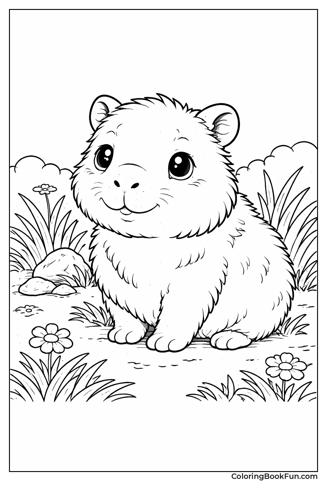 Fluffy Baby Capybara Portrait