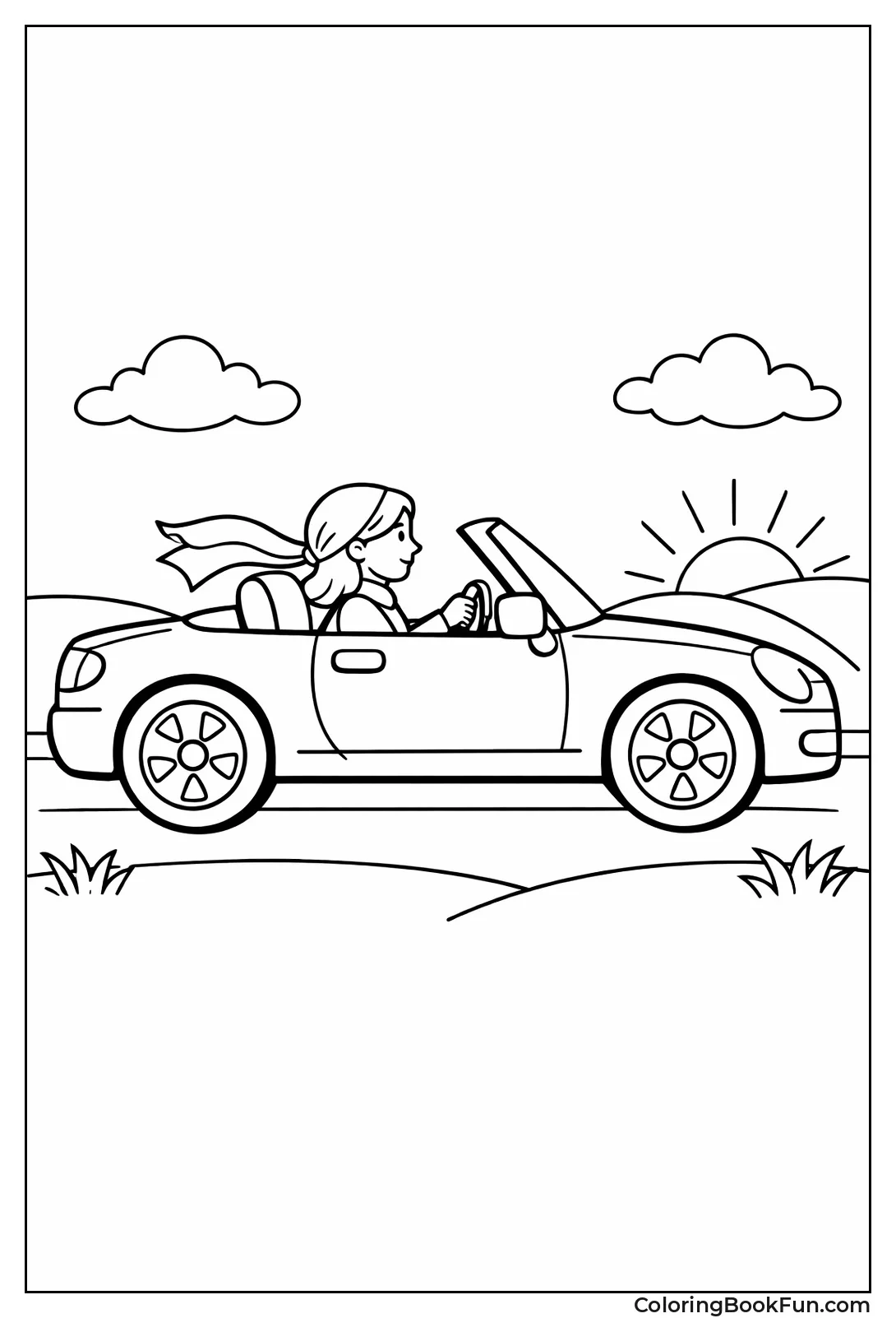 Open Convertible Top Down