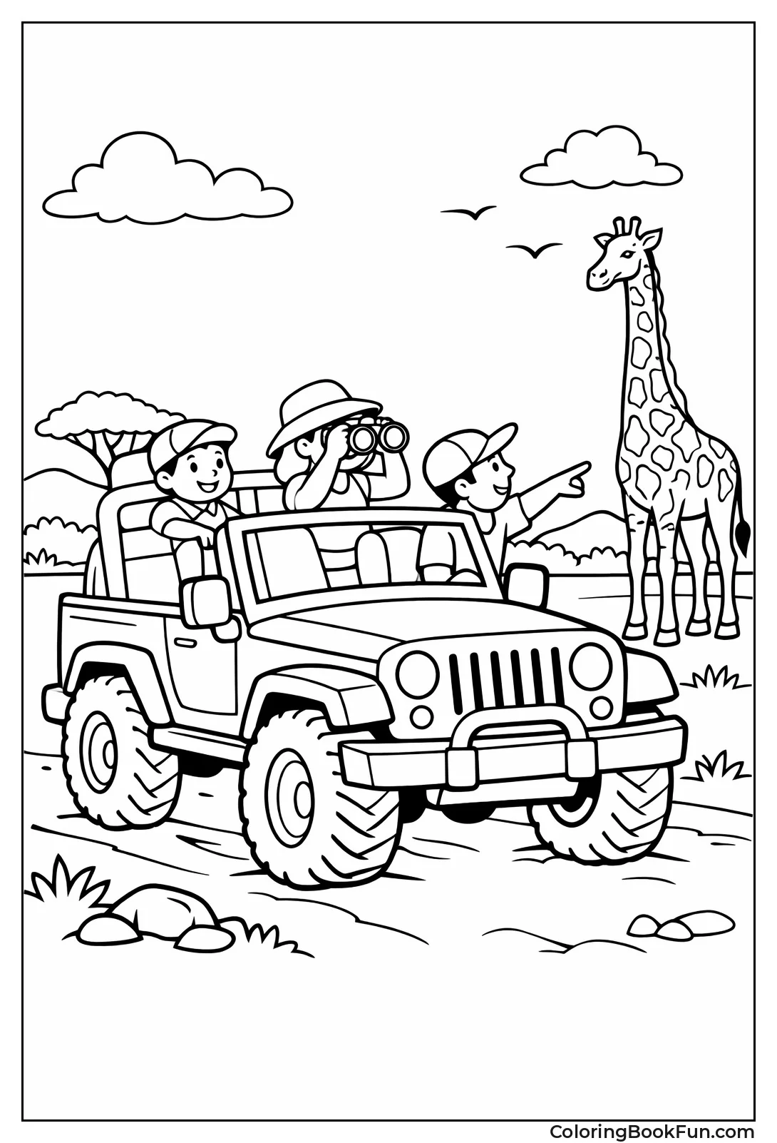 Safari Jeep Spotting Giraffe