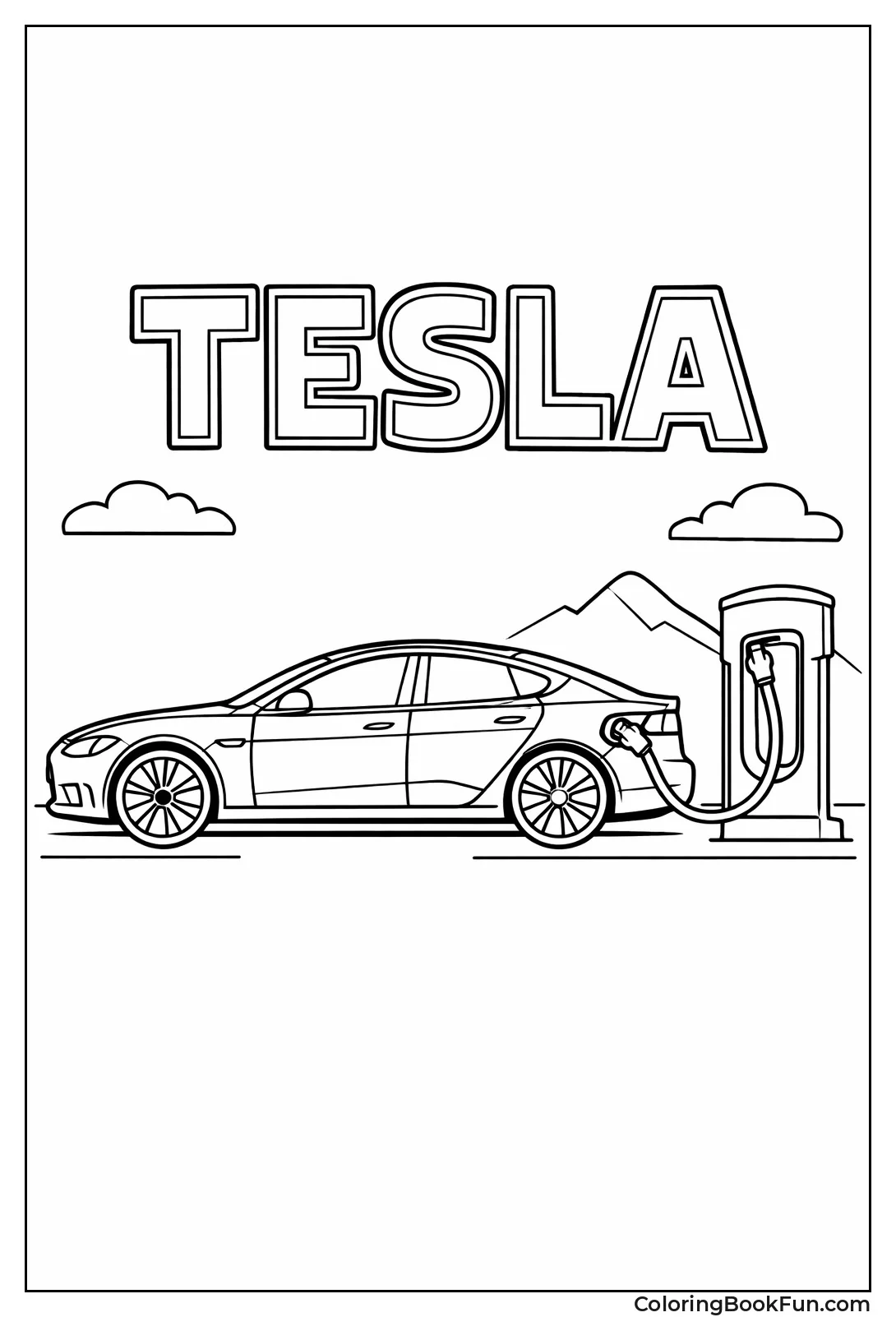 Tesla Electric Car Side