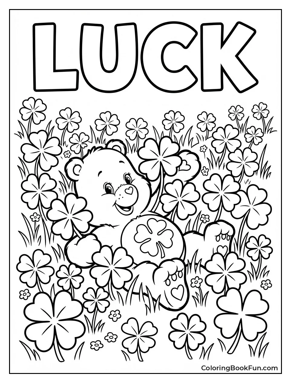 Good Luck Bear Finds Clovers