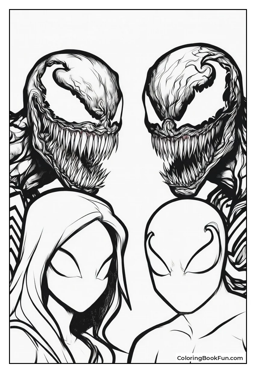 Symbiote Family Poses Together