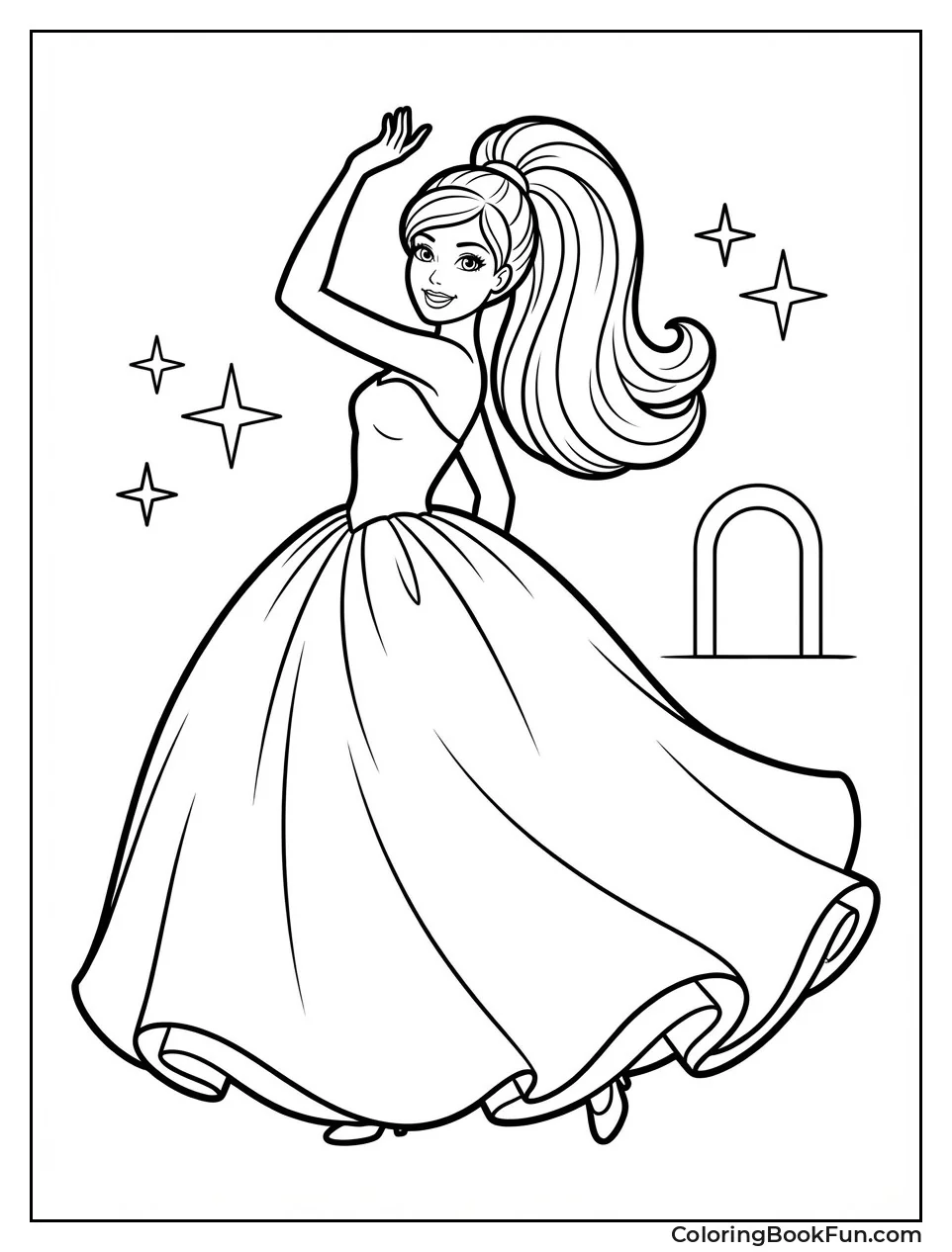 Cartoon Barbie Strikes Pose