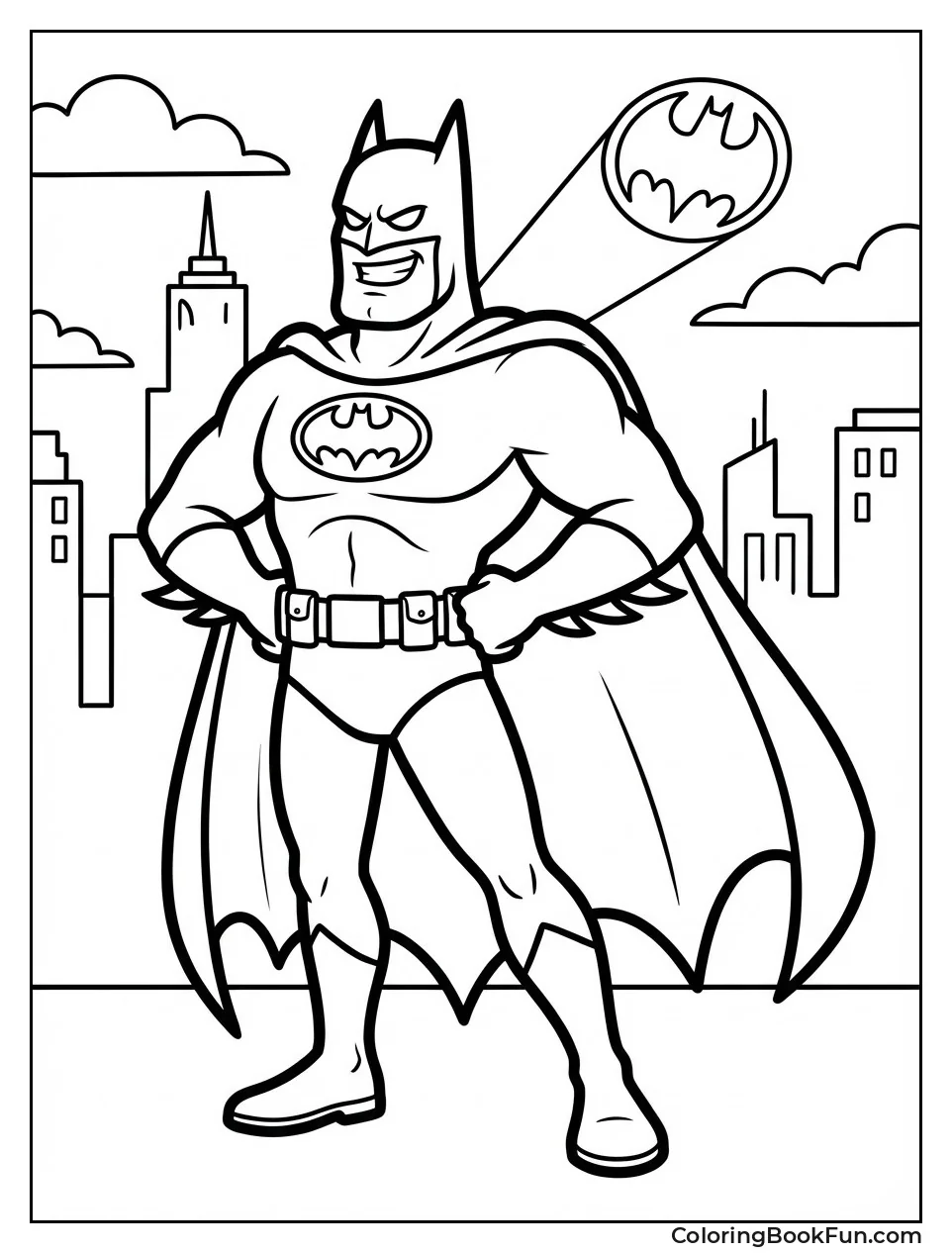 Cartoon Batman Hero Pose