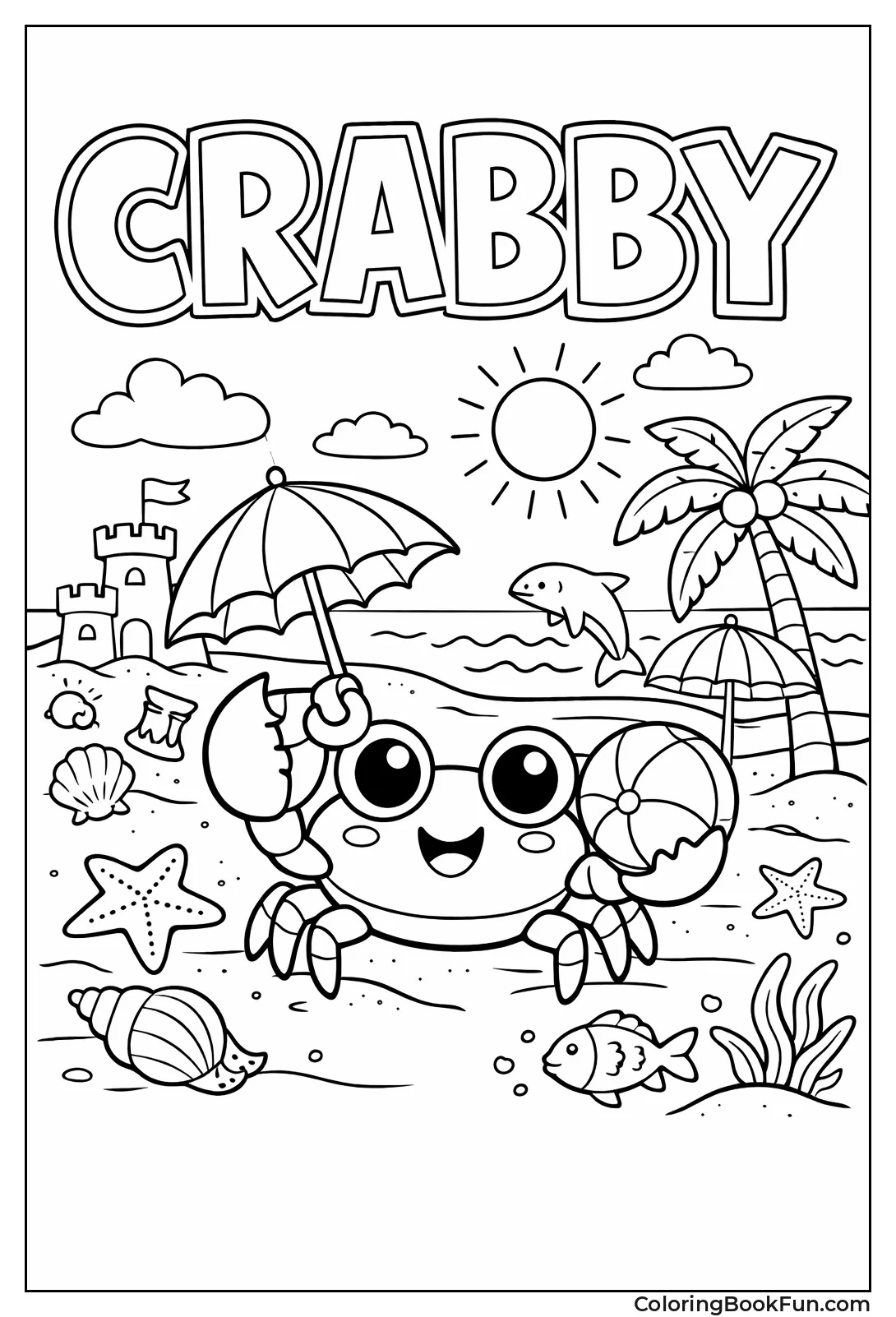 Cute Crab with Umbrella