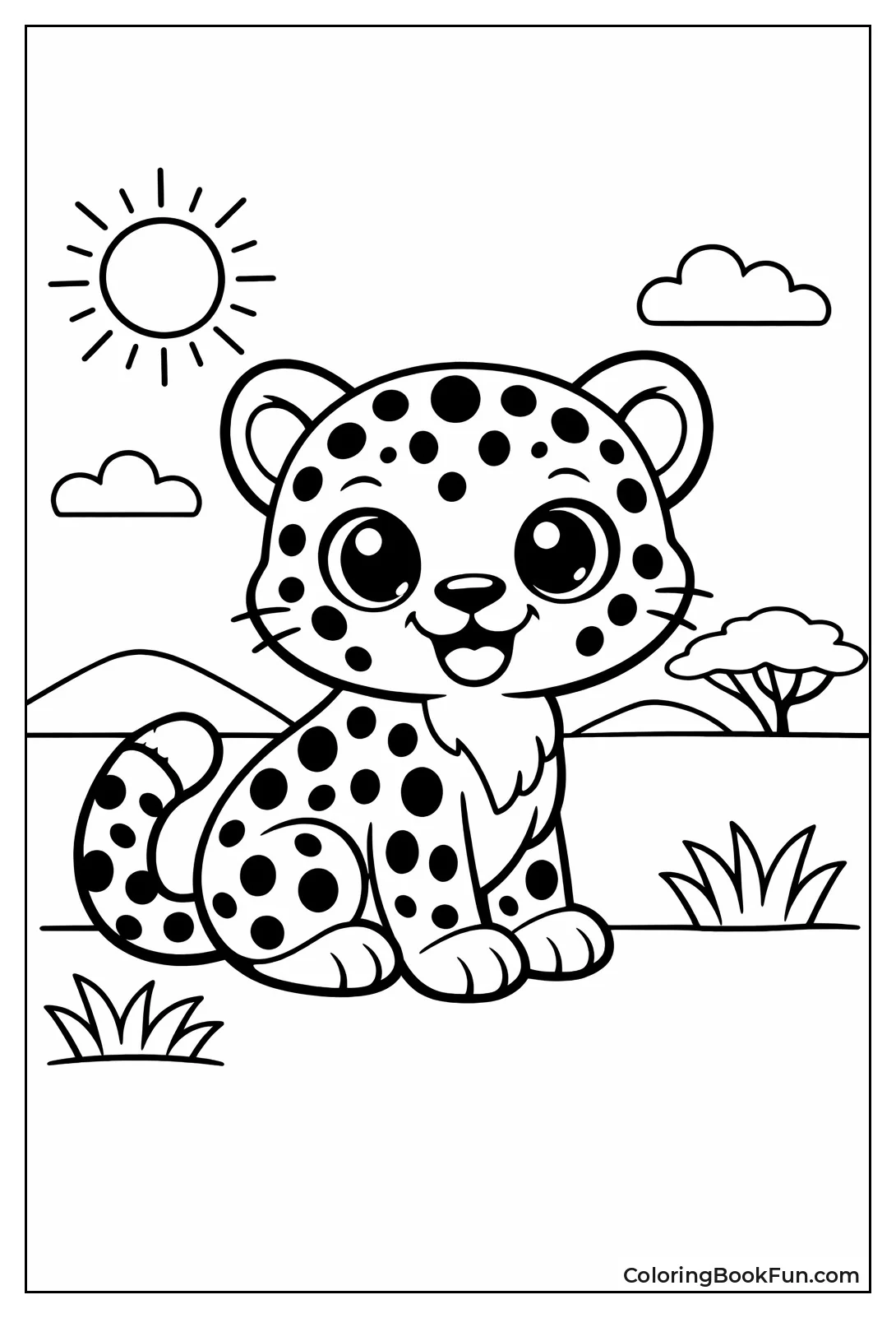 Cartoon Cheetah Smiling Big