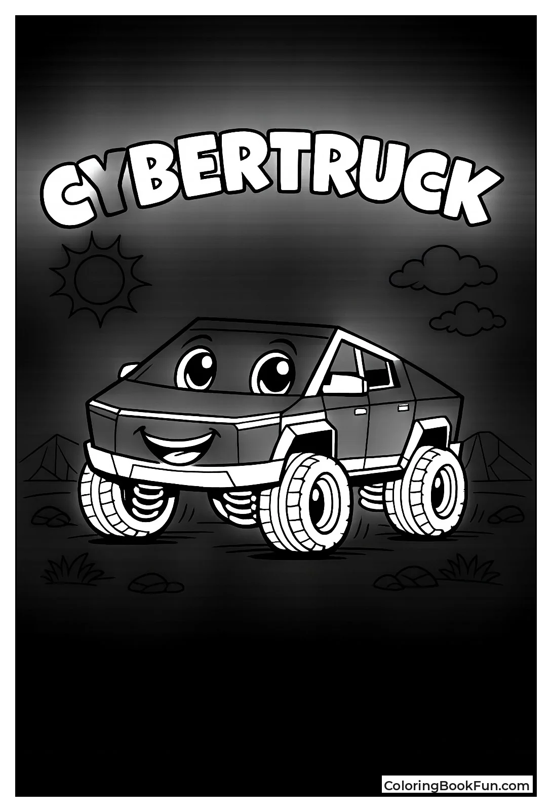 Cartoon Cybertruck Smiles Big