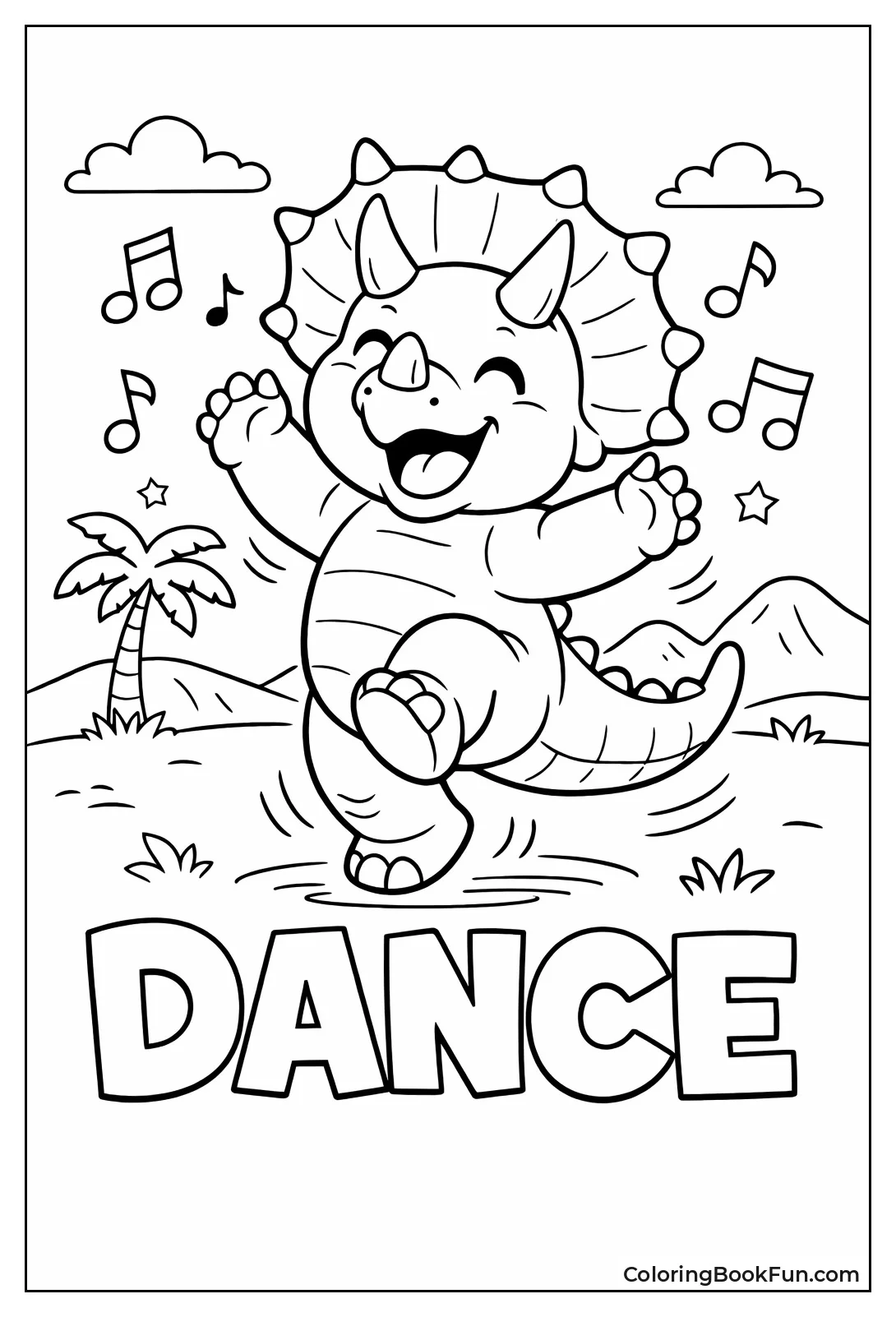 Dancing Triceratops with Notes