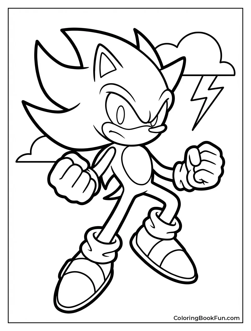 Cartoon Dark Sonic Glows Red