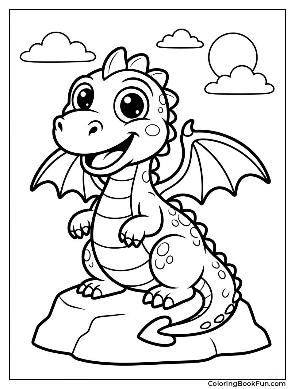 Cartoon Dragon with Big Eyes