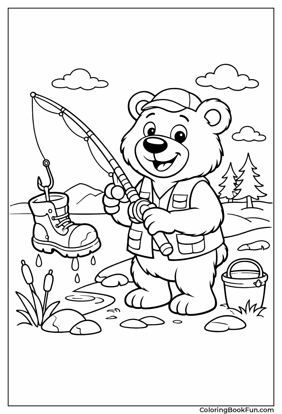 Bear Fishing Old Boot