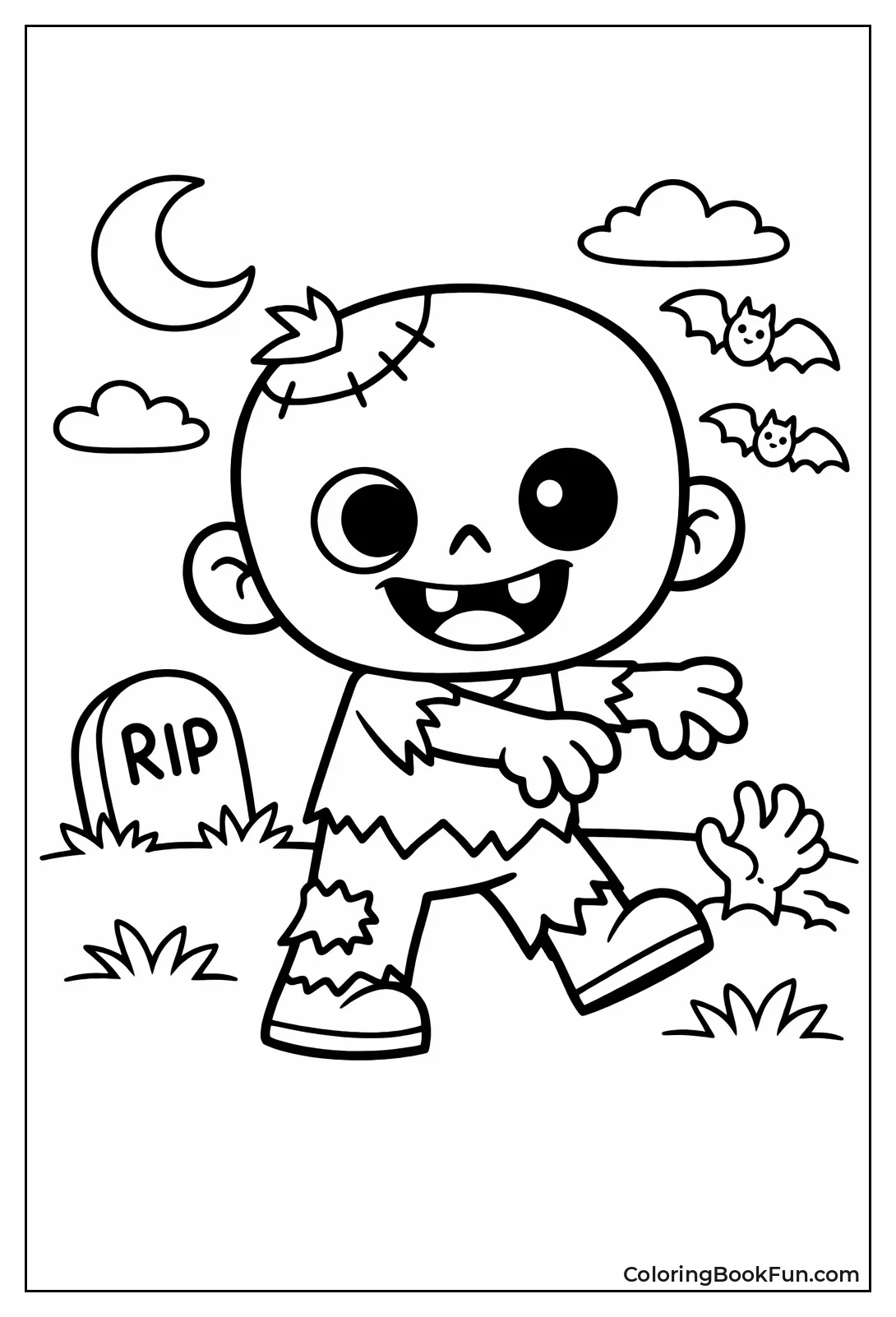 Friendly Cartoon Zombie Smiling