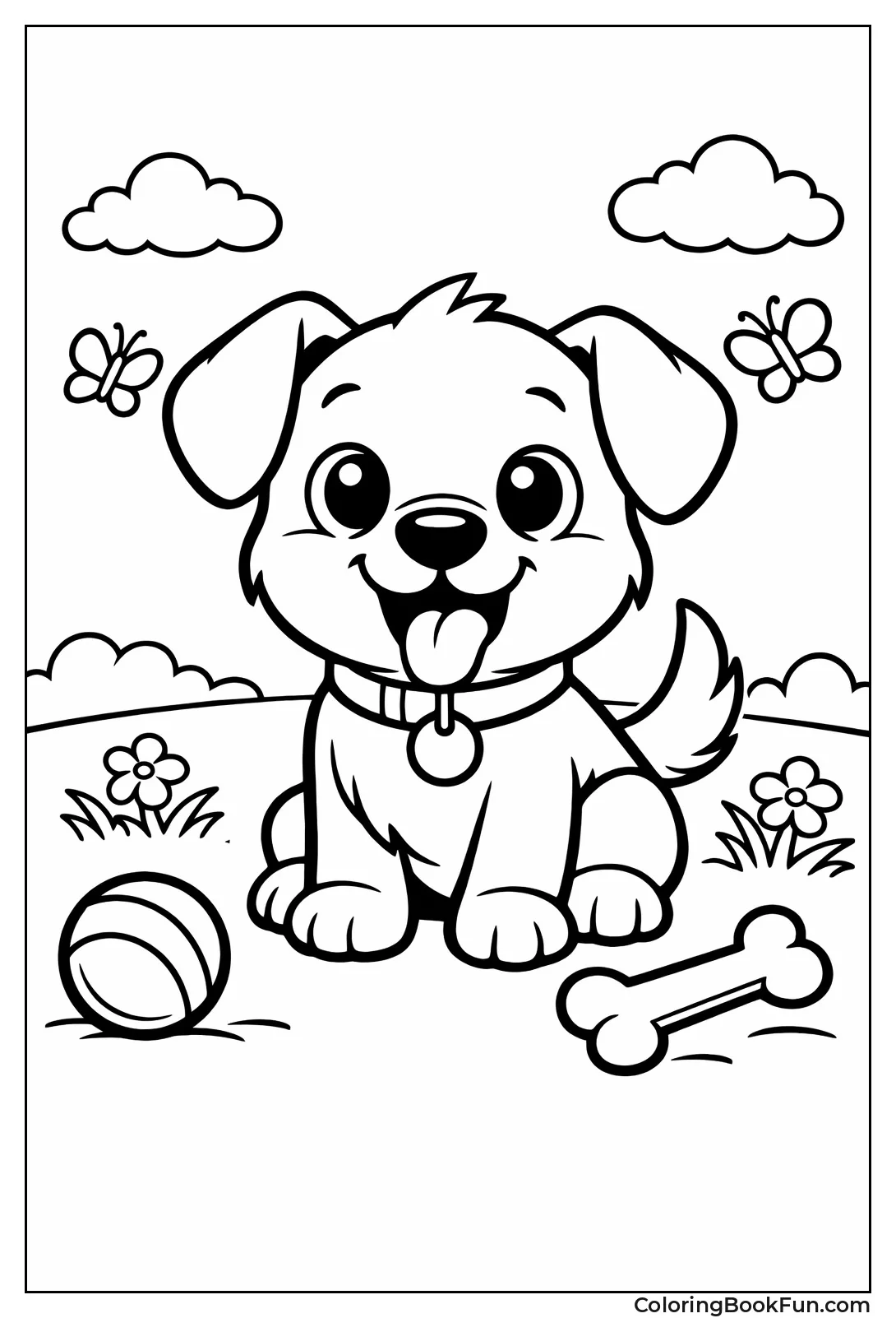 Cartoon Puppy with Big Features